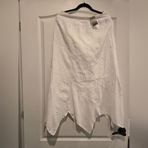 Chico's Gauze White A-Line Handkerchief Hem Skirt